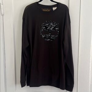 Timberland Dark Long Sleeve Tee with Logo